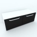 Armonia Comoda alba cu 2 sertare cu maner front PAL Negru
